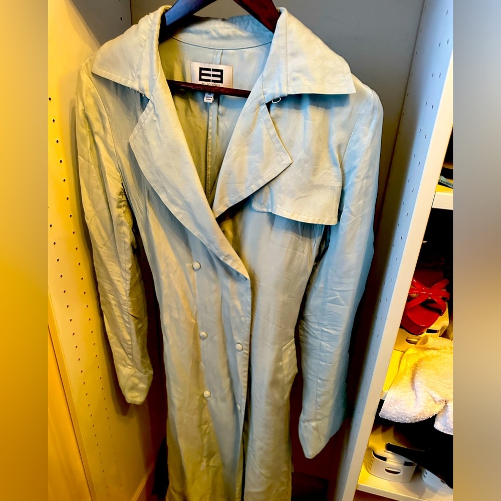 Baby blue rain jacket